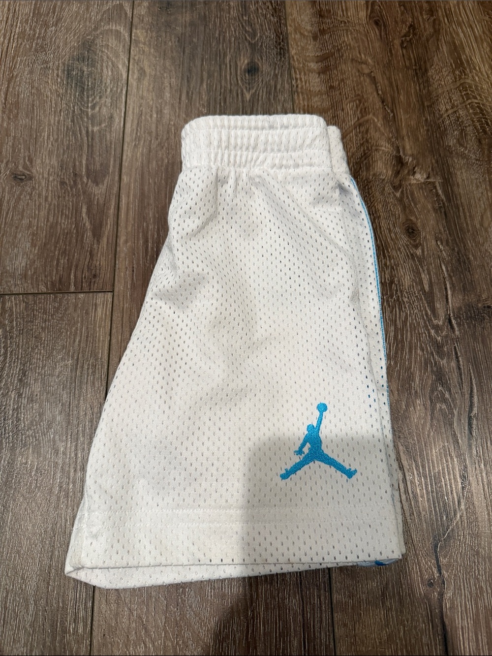 Jordan White Mesh Shorts with Blue Jumpman Accent Size 3T